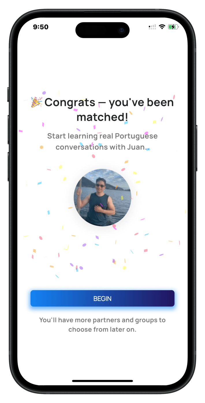Get matched with a language partner
